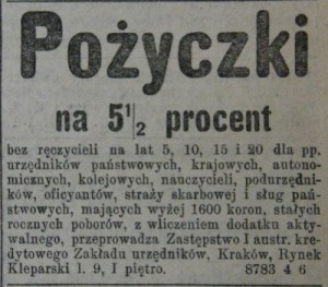 stara reklama pożyczki