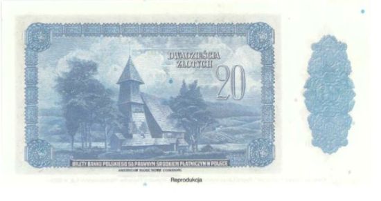 banknot 20 zł z 1939 reprint