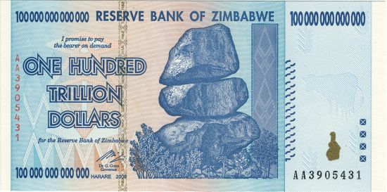 Sto bilionów dolarów zimbabweńskich